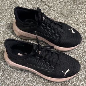 Puma Women's Black and Blush Low-Profile Running Shoes